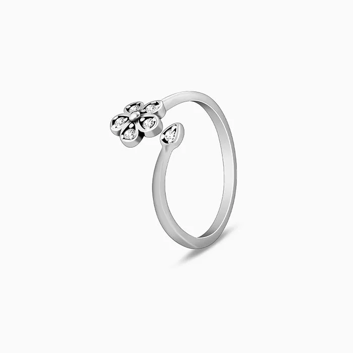 Oxidised Silver Floral Toe Rings