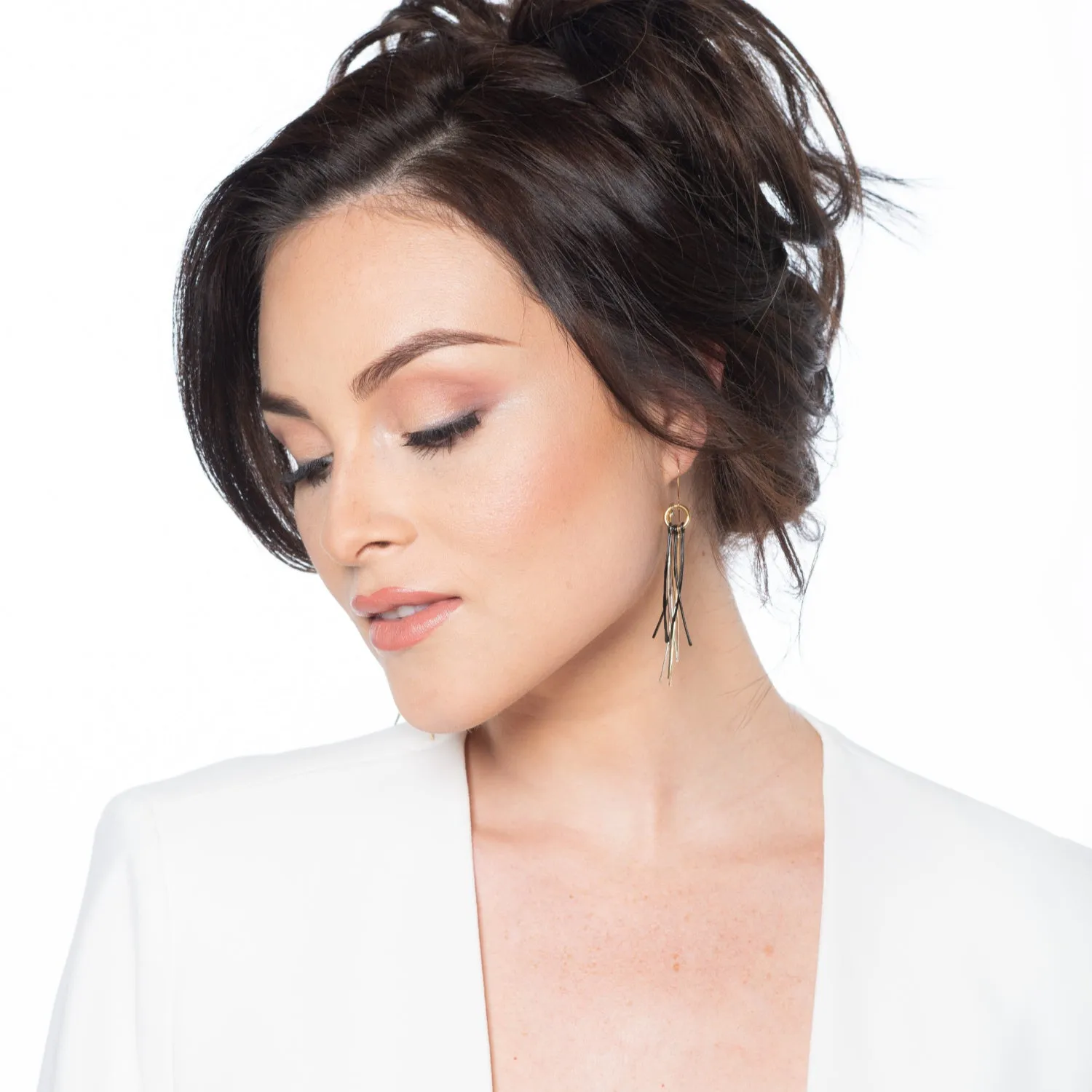 Paige - Multicolor wire twigs statement earrings