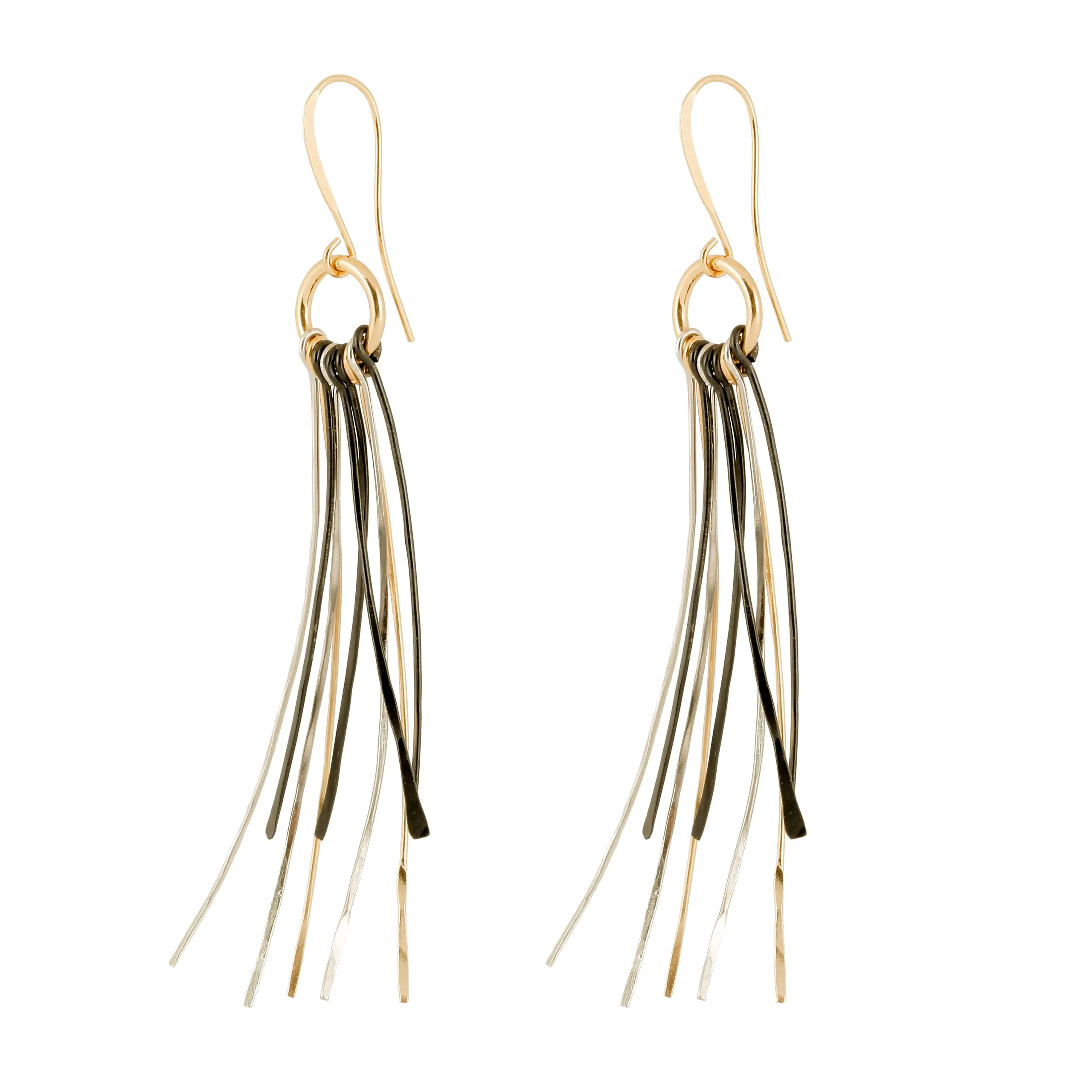 Paige - Multicolor wire twigs statement earrings