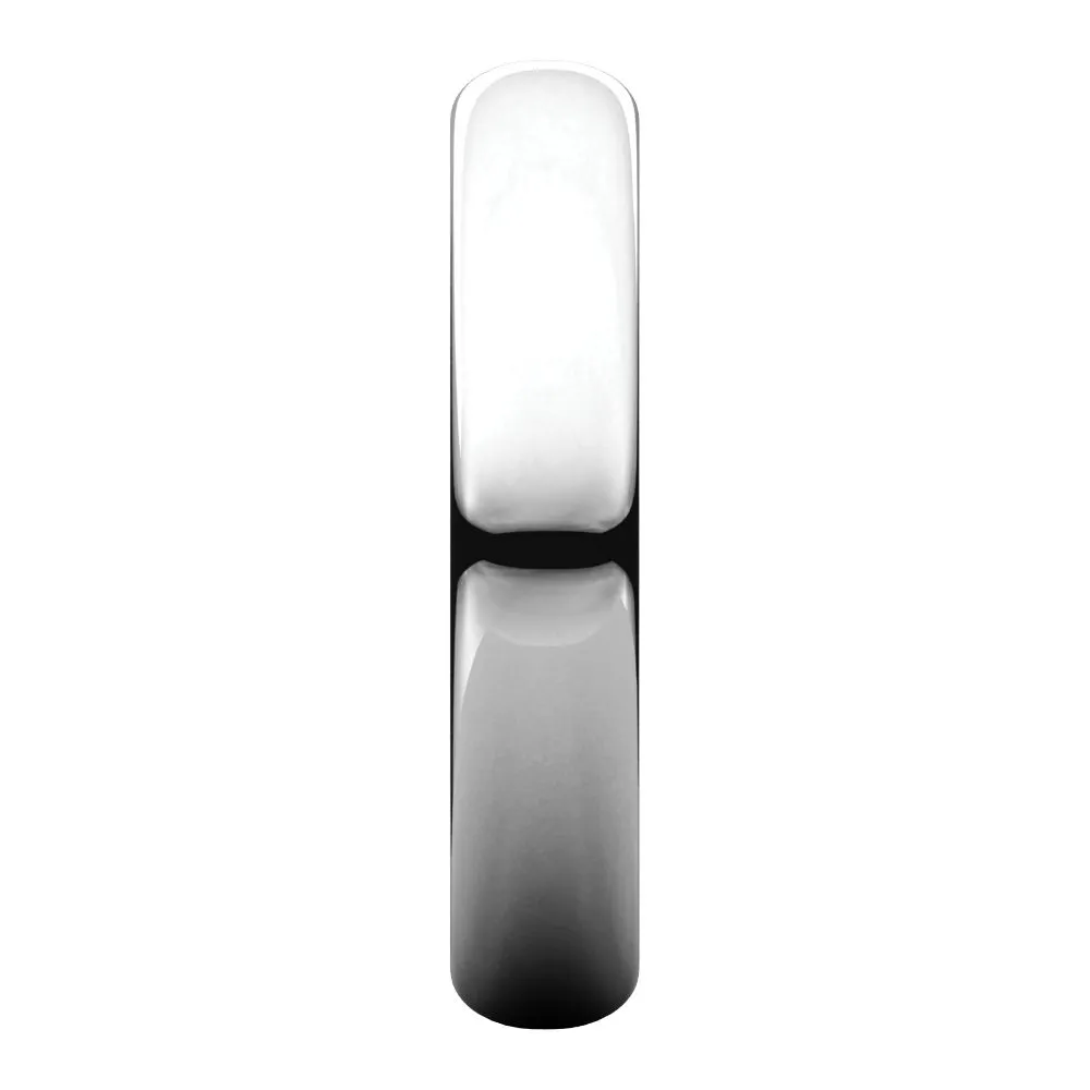 Palladium 4mm Half Round Wedding Band, Size 7