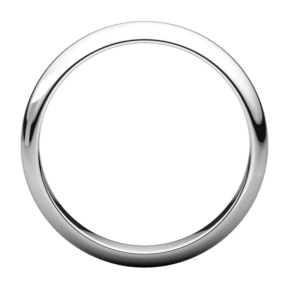 Palladium 4mm Half Round Wedding Band, Size 7