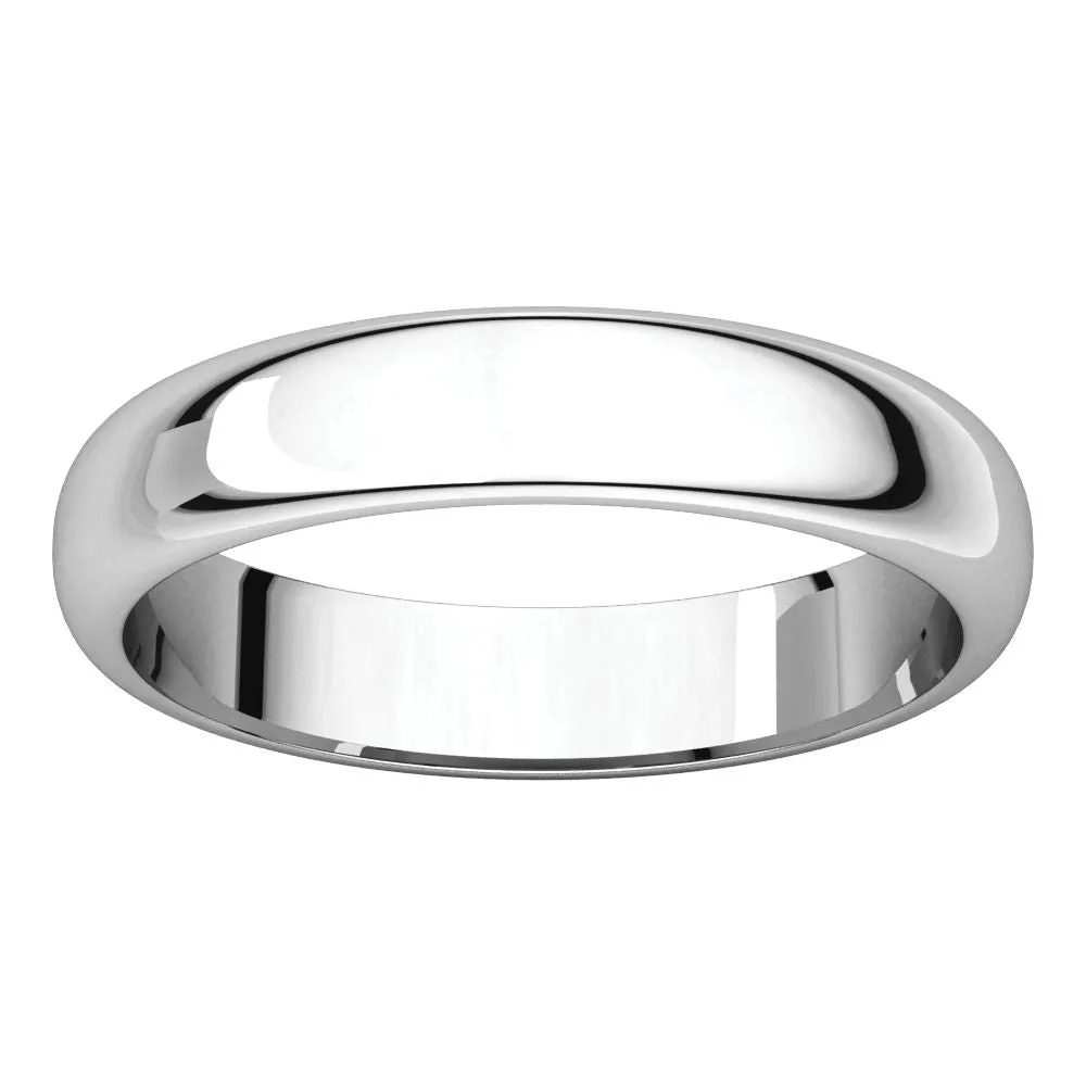 Palladium 4mm Half Round Wedding Band, Size 7