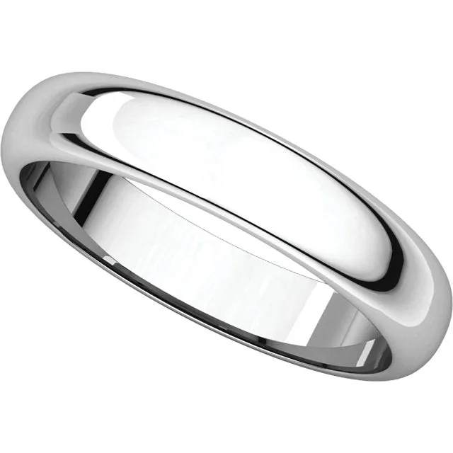 Palladium 4mm Half Round Wedding Band, Size 7