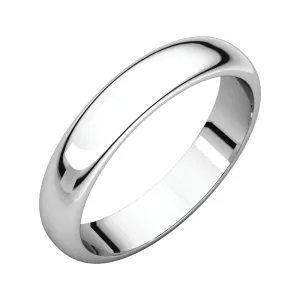 Palladium 4mm Half Round Wedding Band, Size 7