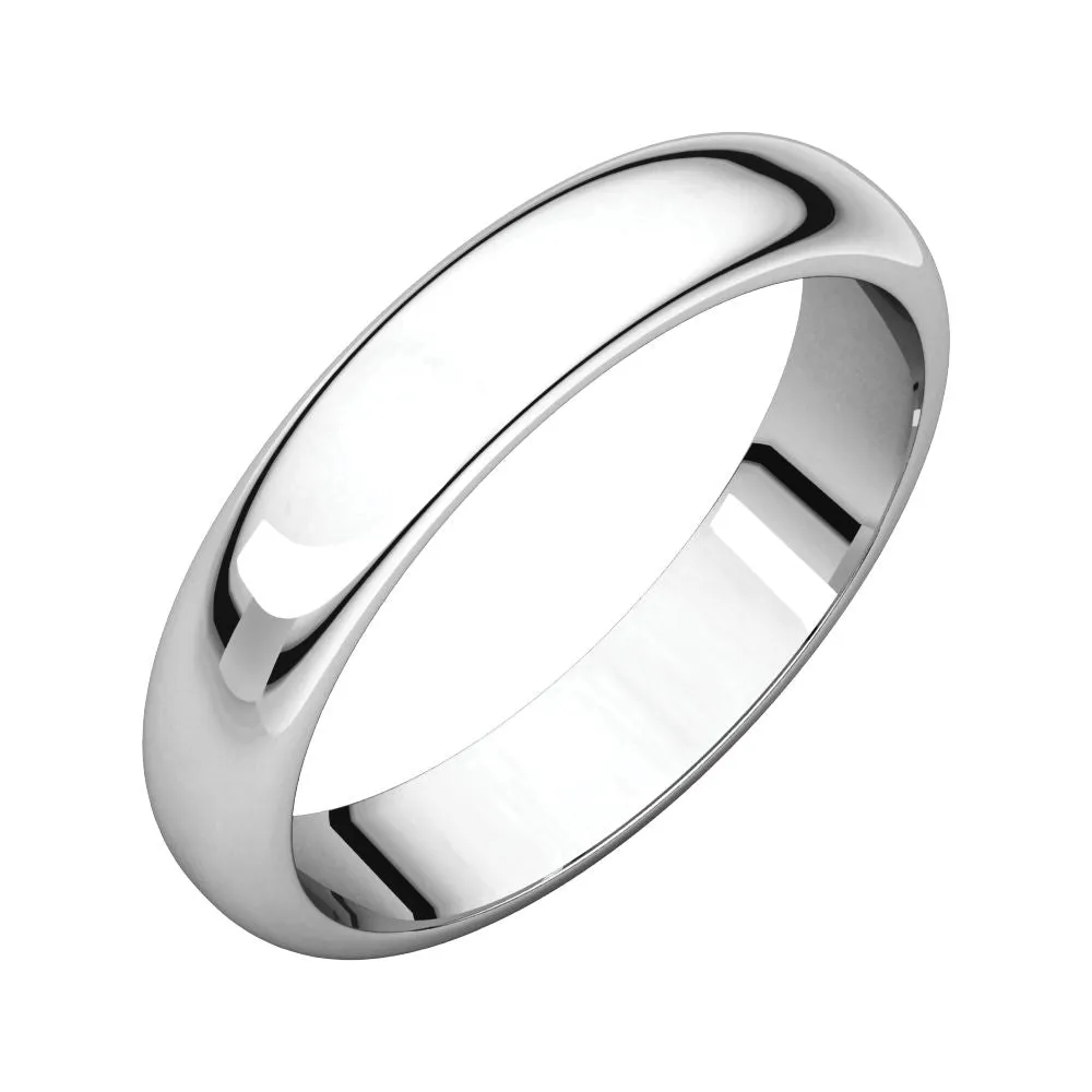 Palladium 4mm Half Round Wedding Band, Size 7