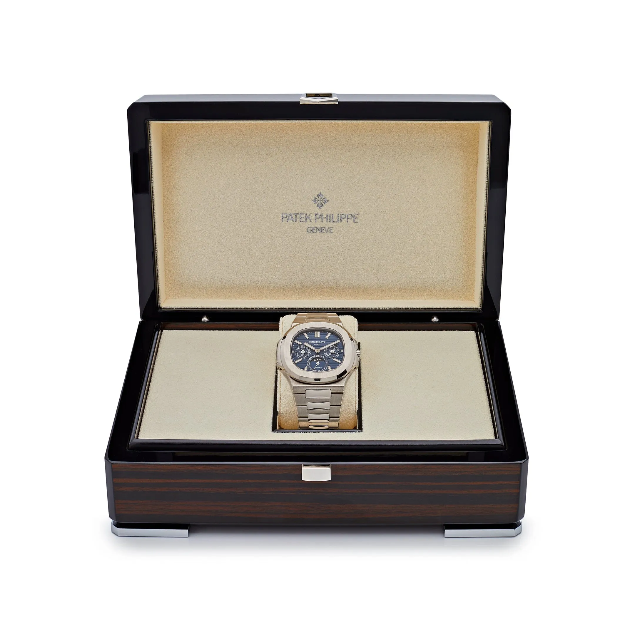 Patek Philippe Nautilus 5740/1G-001 'Tiffany & Co.' Perpetual Calendar Moon Phases White Gold Blue Dial