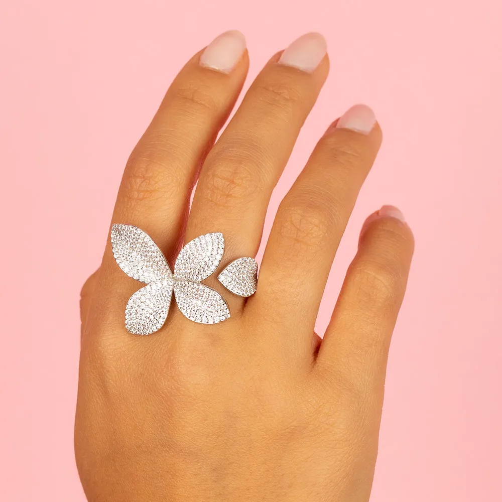 Pavé Fancy Flower Petal Ring