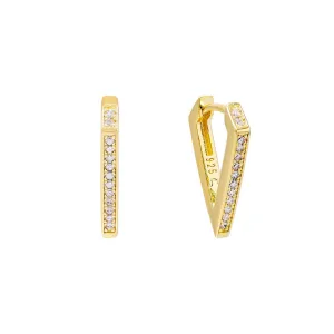 Pavé Triangular Hoop Earring