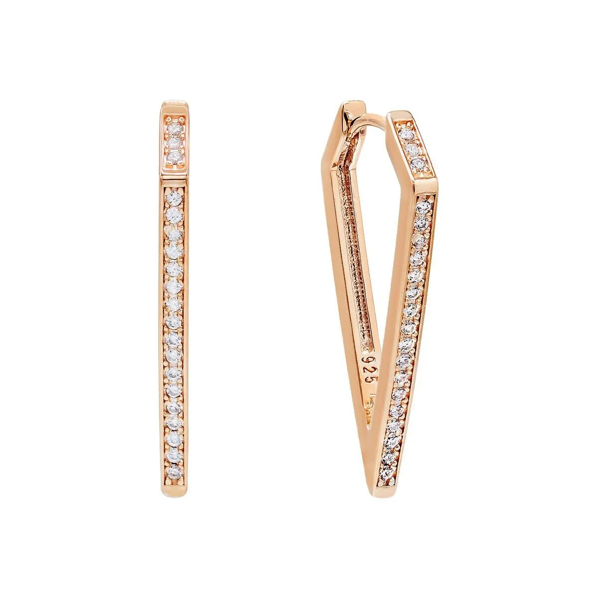 Pavé Triangular Hoop Earring