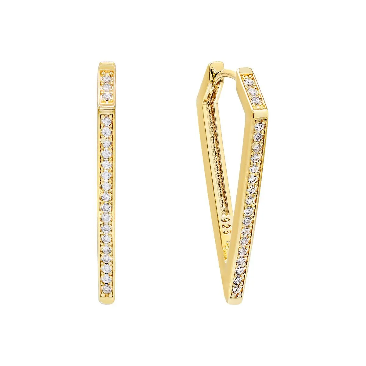 Pavé Triangular Hoop Earring
