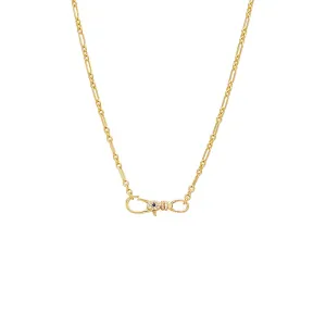 Pave Evil Eye Clasp Chain Necklace