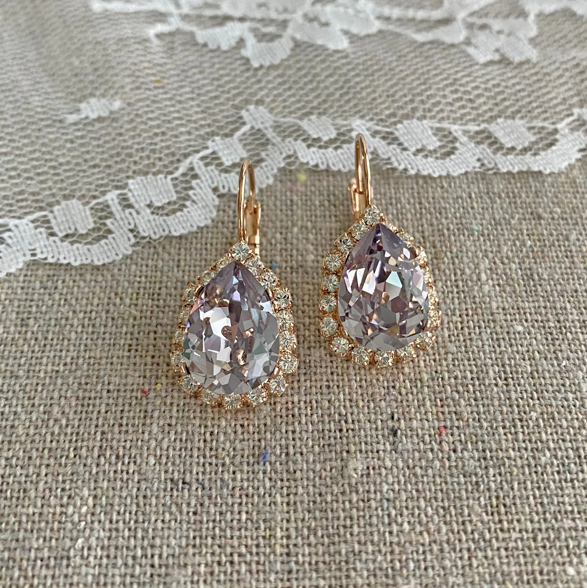 Pear Luxe Leverback Earrings • Medium