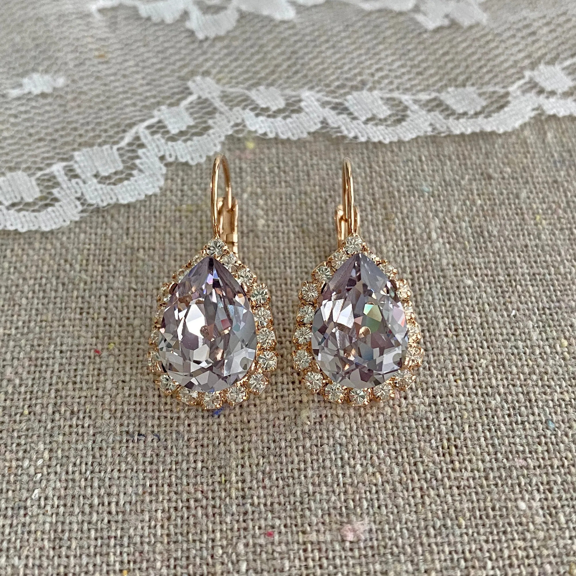 Pear Luxe Leverback Earrings • Medium