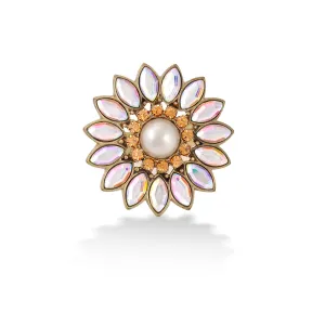 PEARL AND RAINBOW CRYSTAL RINGS #246NT5201 (10F2)
