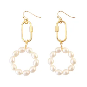 Pearl carabiner earrings
