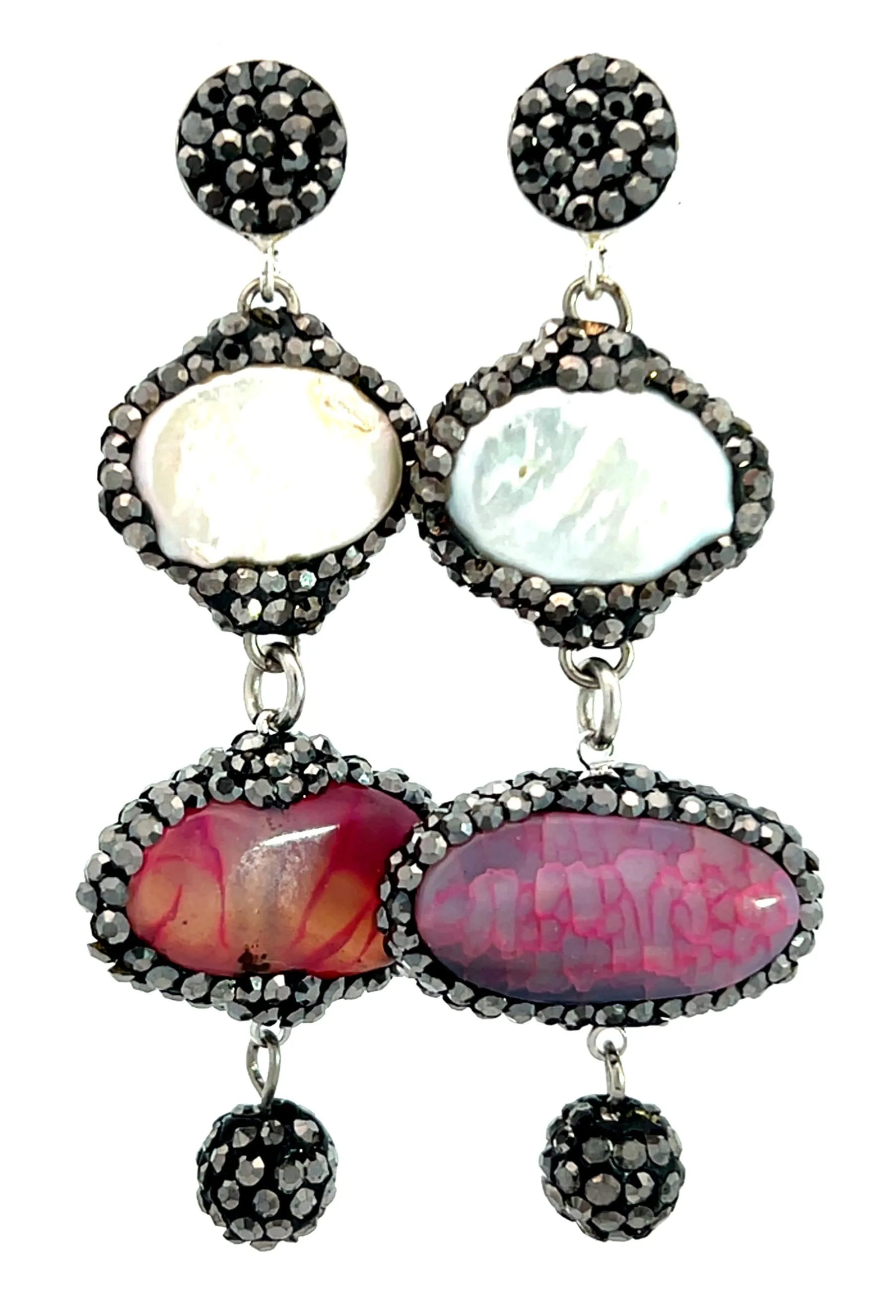 Pearl Gemstone 925 Sterling Silver Dangle Earring