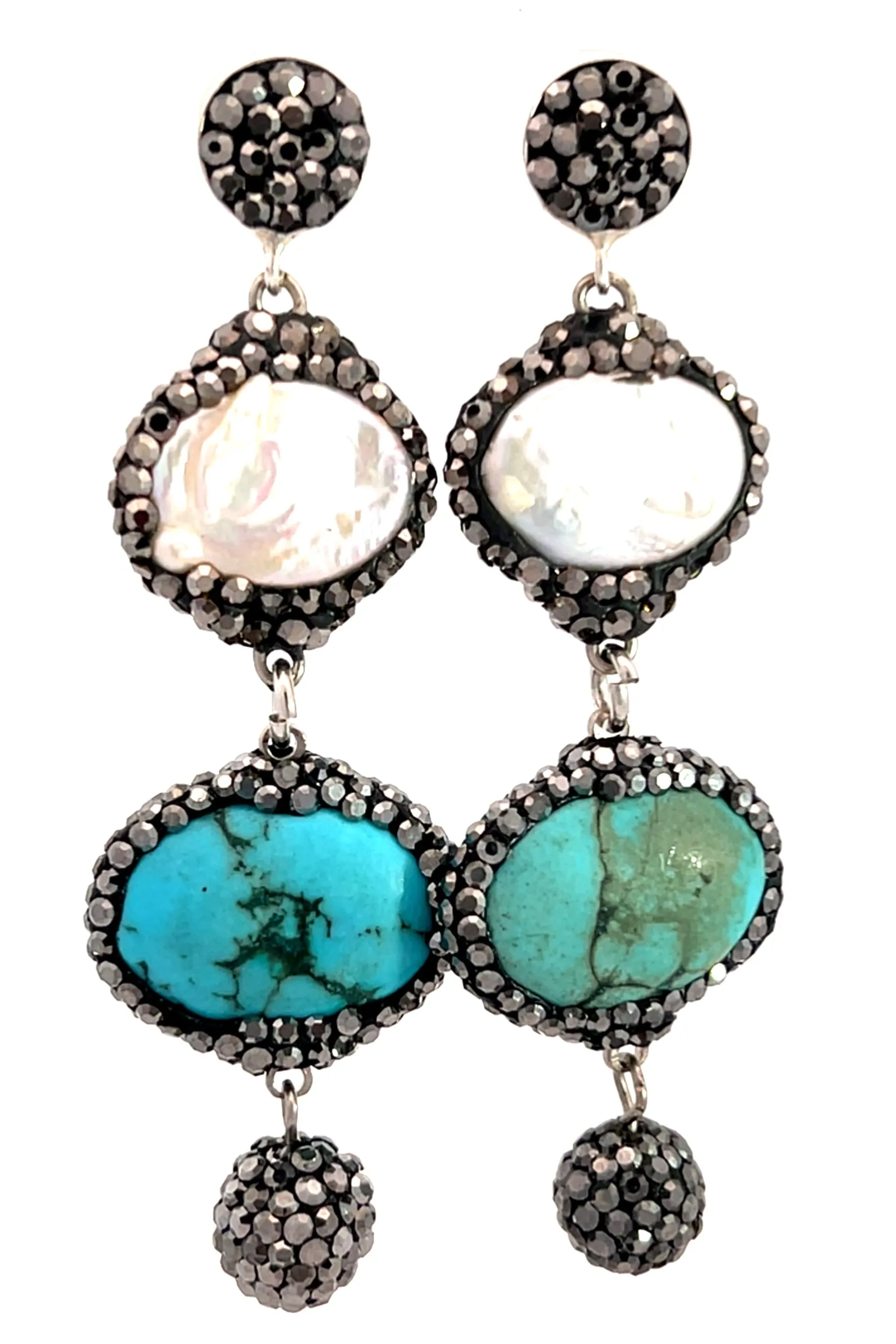 Pearl Gemstone 925 Sterling Silver Dangle Earring