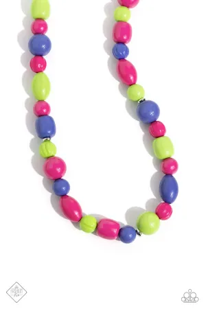 Perfectly Poppin - Pink - Beaded Short Paparazzi Necklace - November 2023 Glimpses of Malibu