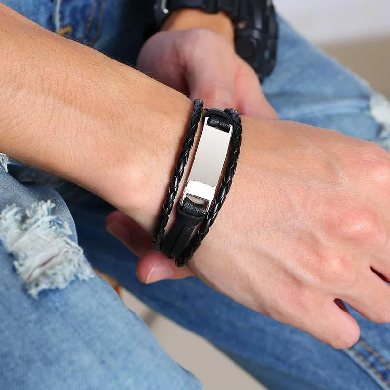 Personalised Leather ID Bracelets