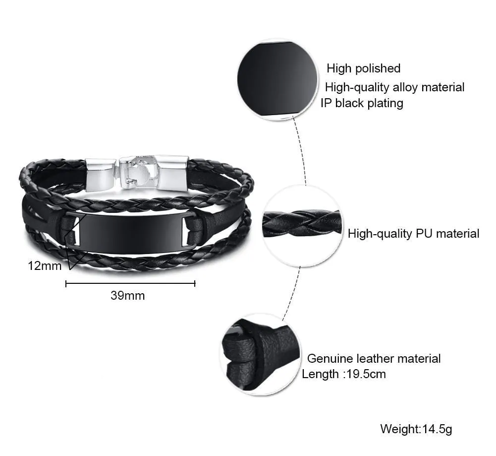 Personalised Leather ID Bracelets