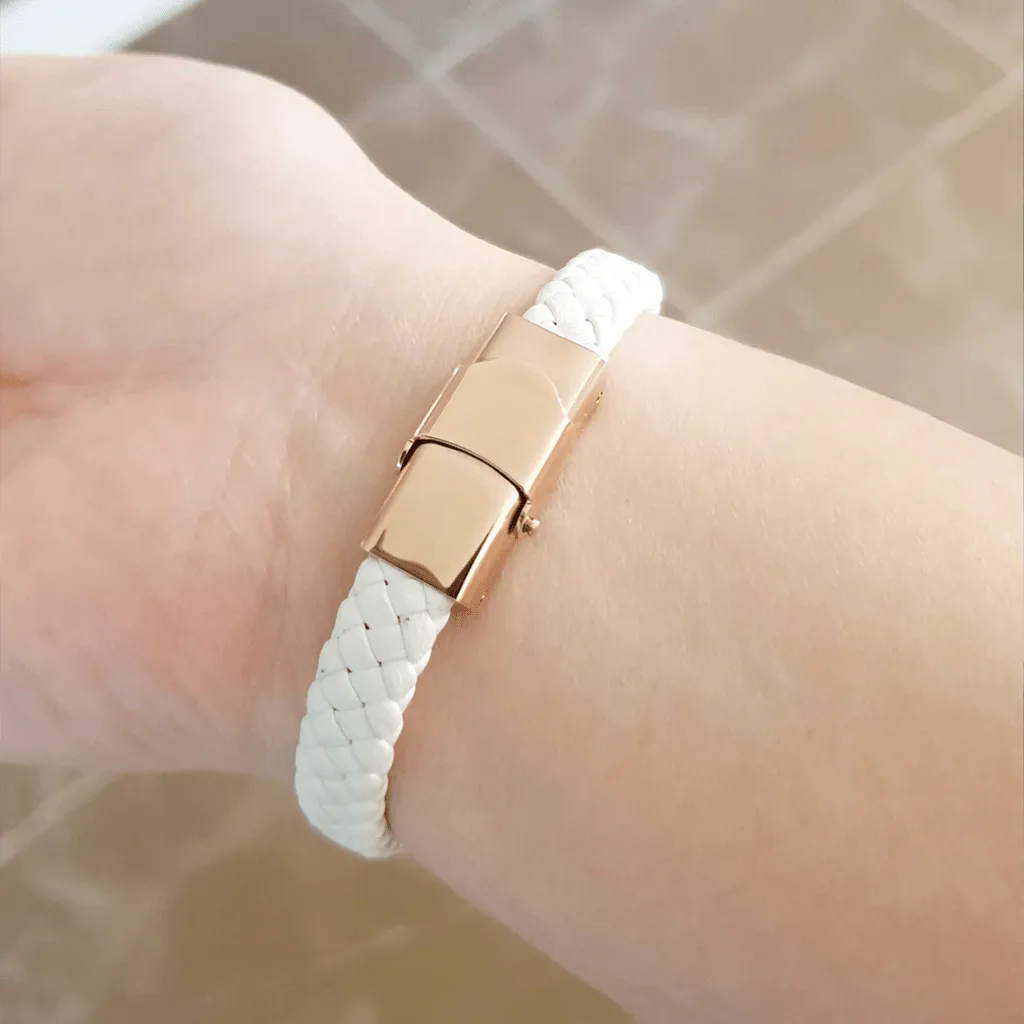 Personalised White Leather Bracelet