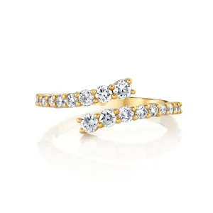 Petite Diamond Cross Over Ring