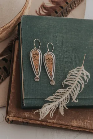 Picture Jasper   Silver Dot Statement Earrings with Gold-Fill Accents