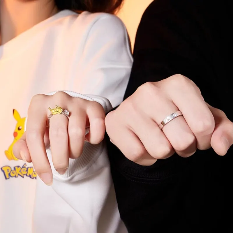 Pikachu S925 Silver Couple Rings