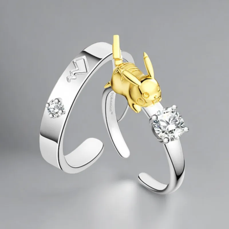 Pikachu S925 Silver Couple Rings