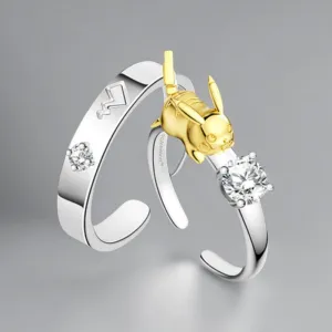Pikachu S925 Silver Couple Rings