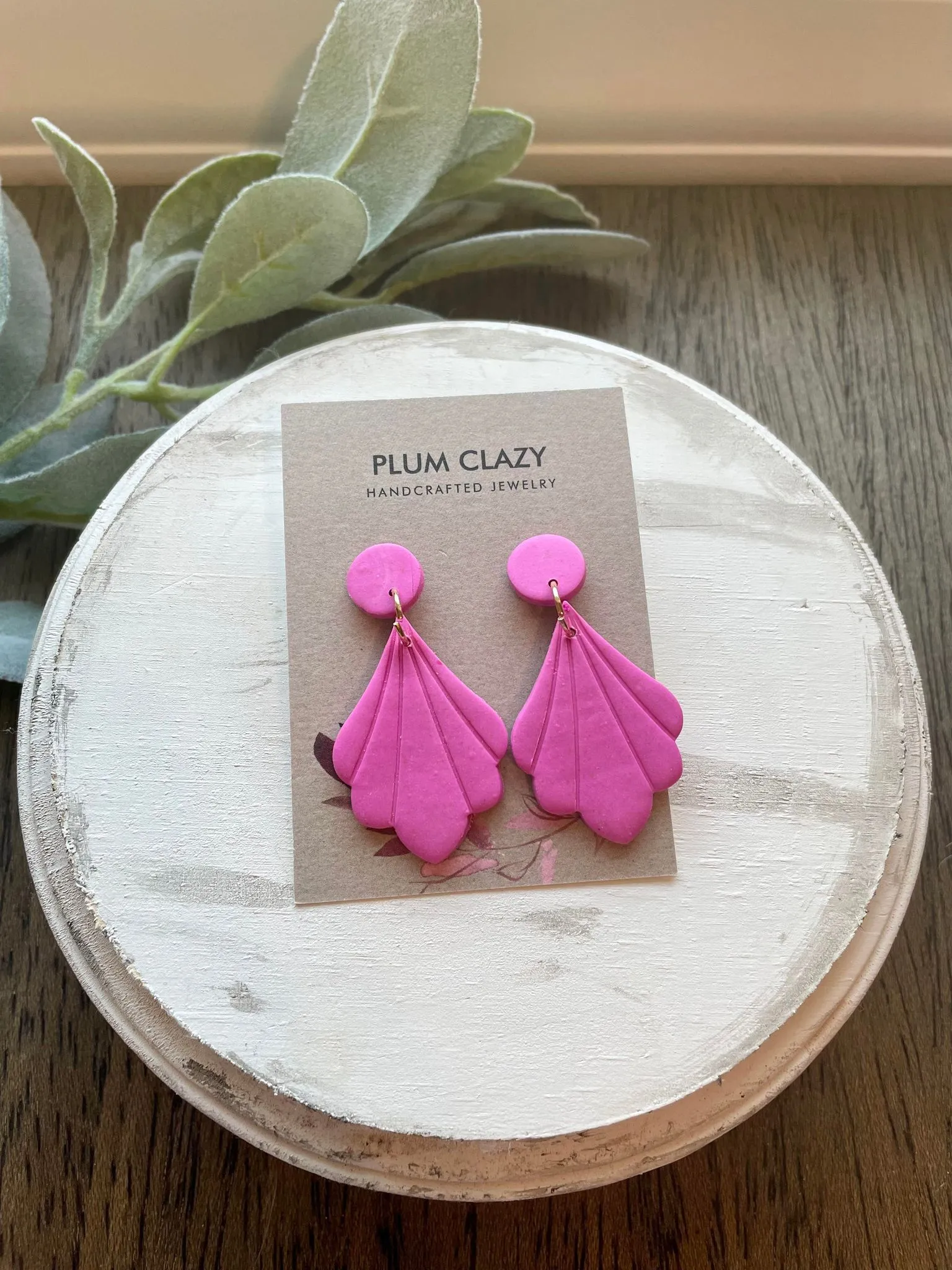 Pink Fan Statement Dangle