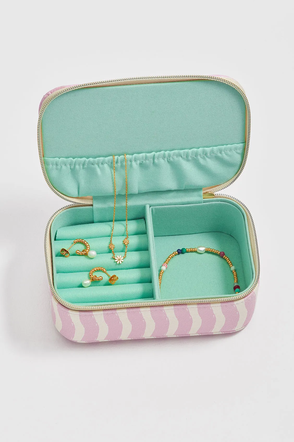 Pink Wiggle Print Mini Jewellery Box