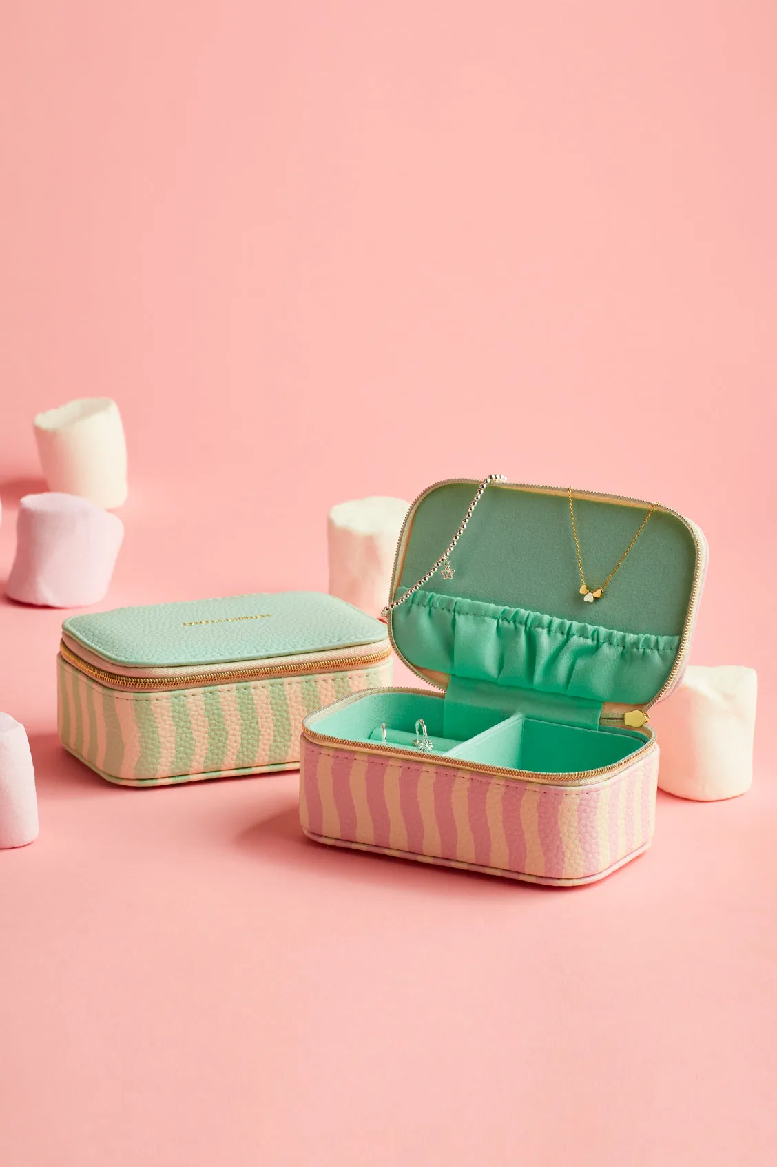 Pink Wiggle Print Mini Jewellery Box