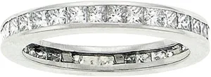 Platinum 1 1/4 ct. Channel-Set Princess Cut Diamond Band