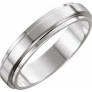 Platinum 5 mm Flat Edge Band Size 9.5
