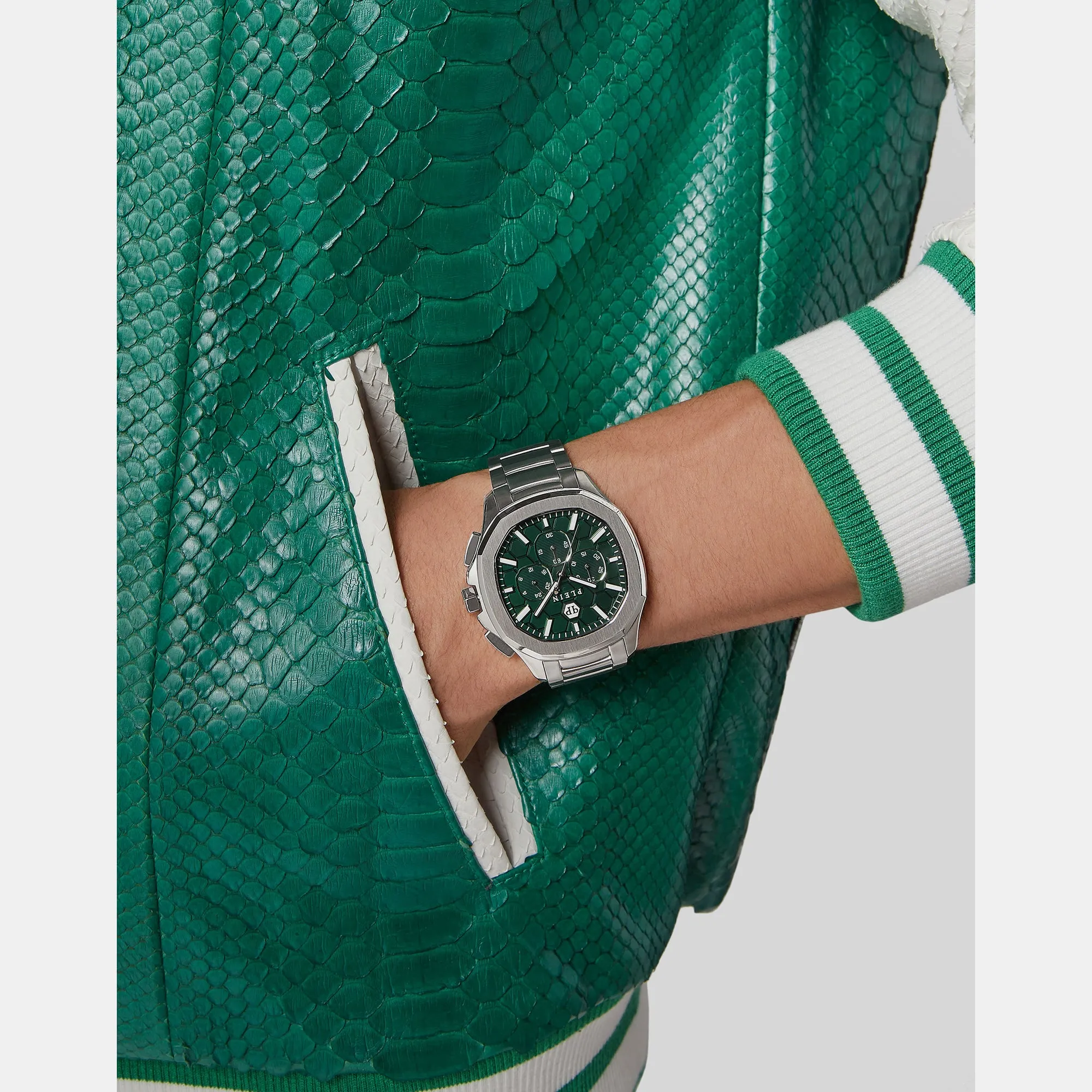 Plein Philipp Men's Green Chronograph Stainless Steel Watch PWSAA0223