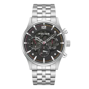Police Driver II Gents Black Dial Stainless Steel Watch