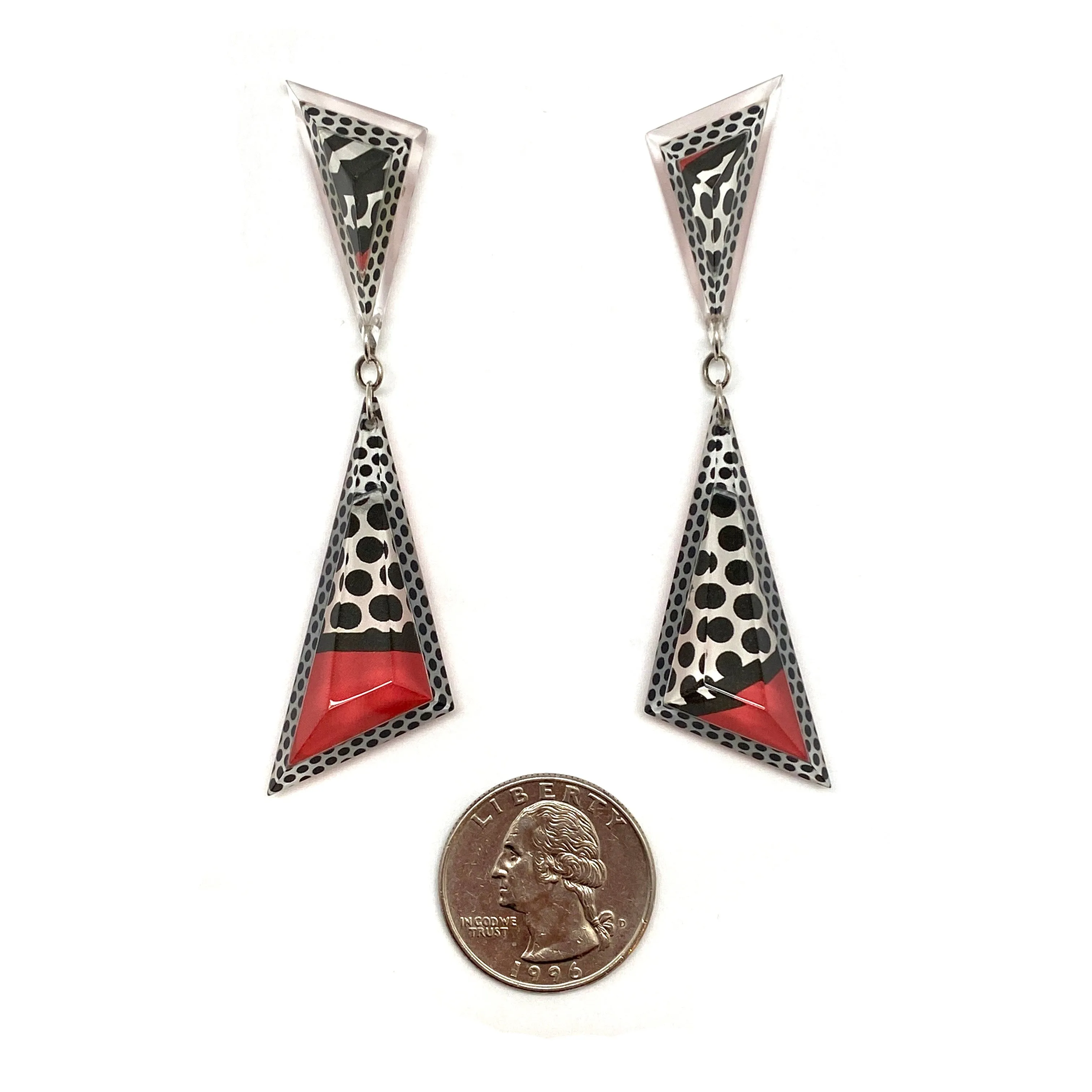 Pop Art Double Triangle Drop Earrings
