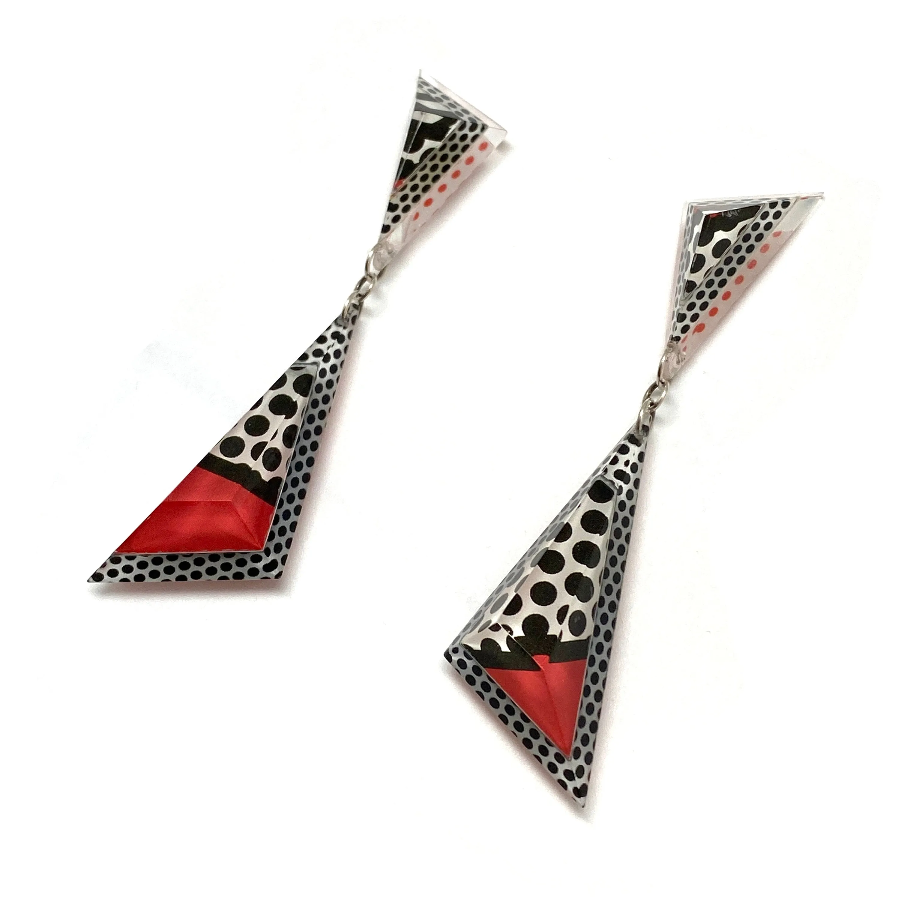 Pop Art Double Triangle Drop Earrings