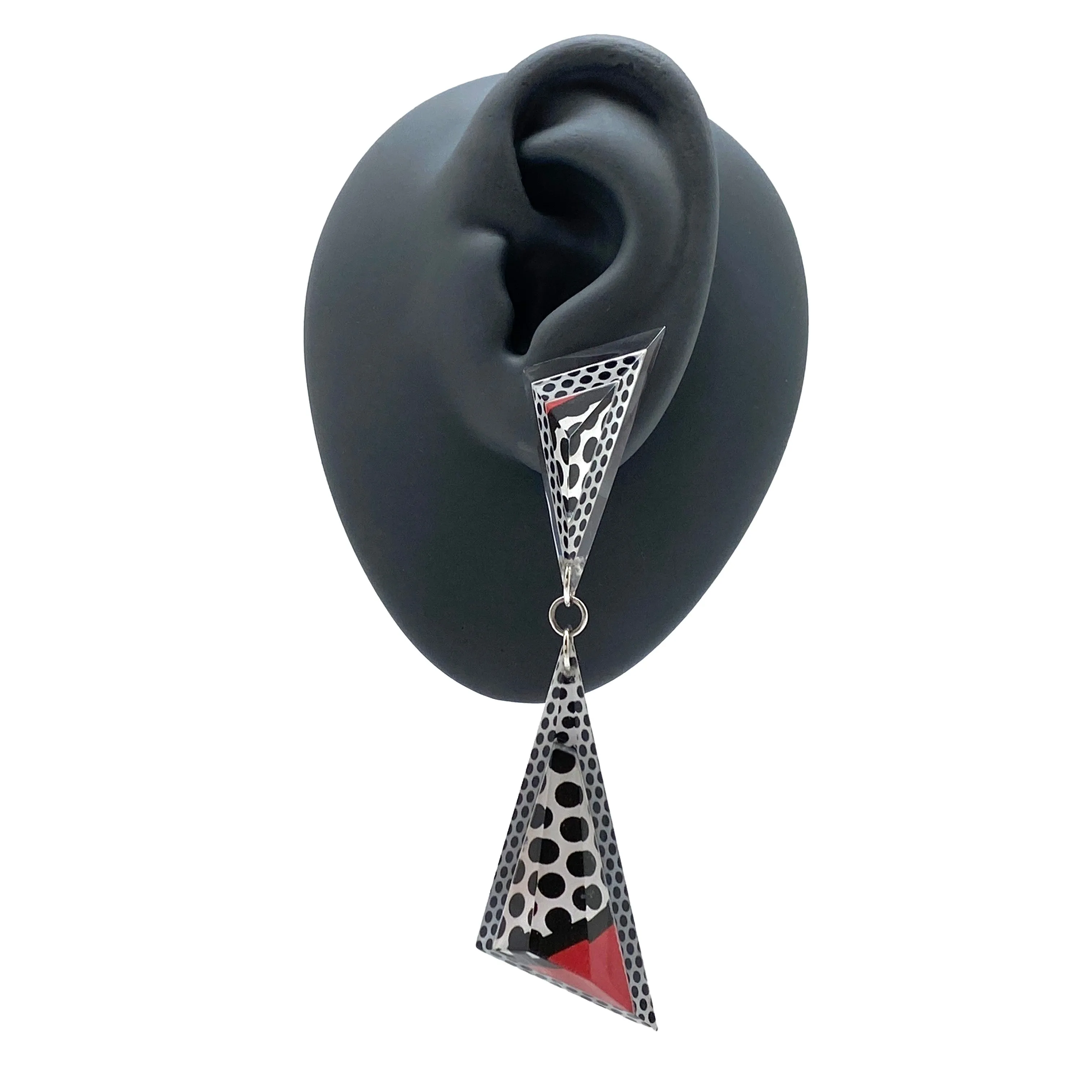 Pop Art Double Triangle Drop Earrings