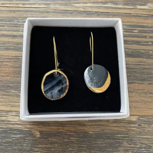 Porcelain Earrings on Gold Plated Hoops