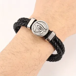 Punk Style Horus Eye Leather Bracelet