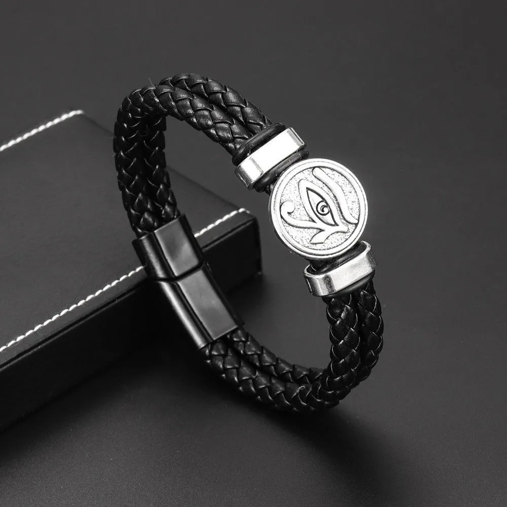 Punk Style Horus Eye Leather Bracelet
