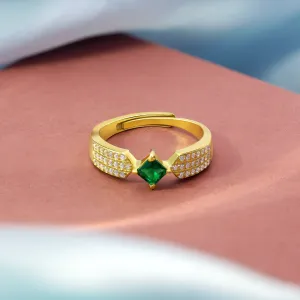 Pure 925 Silver Ring - Emerald Essence Adjustable Fit