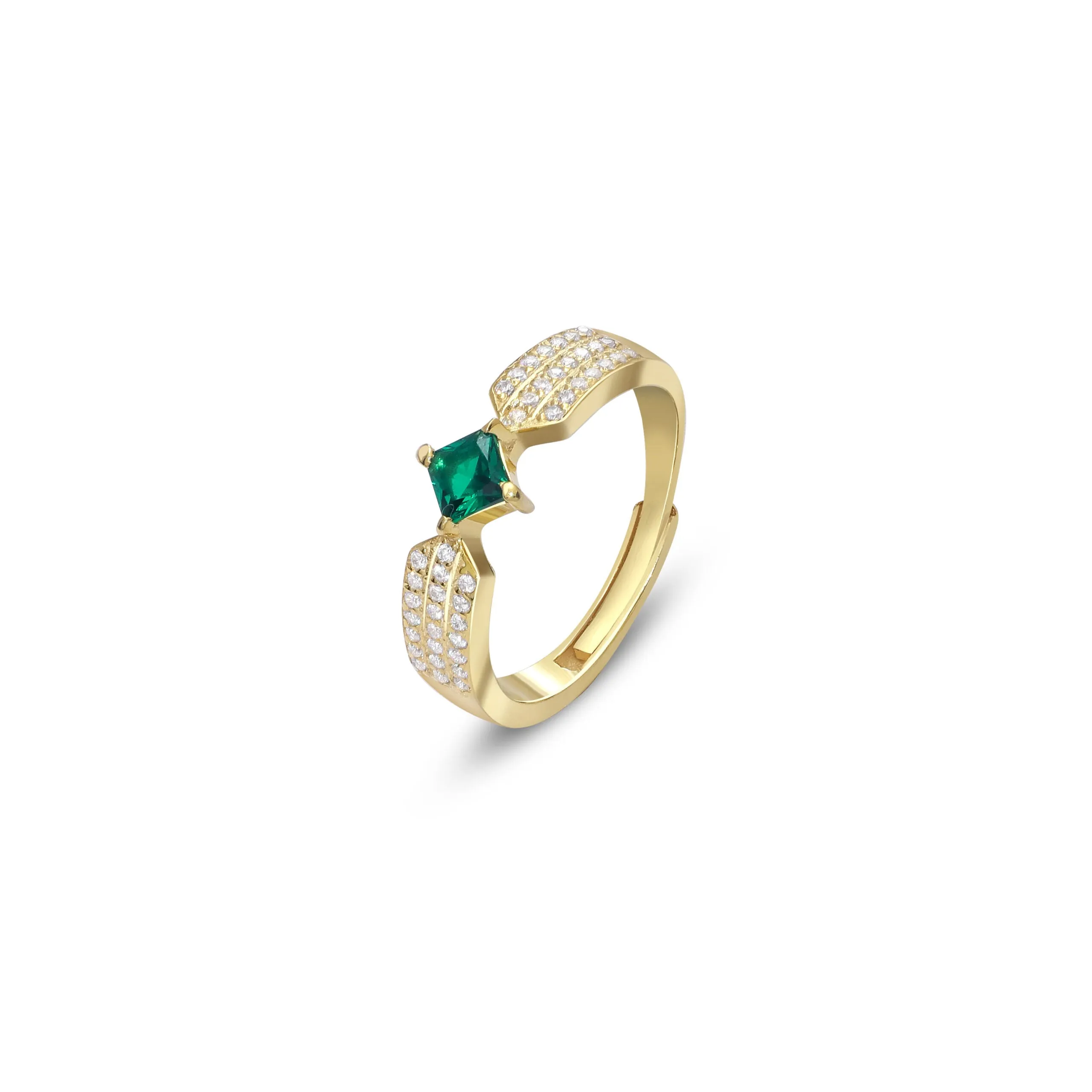 Pure 925 Silver Ring - Emerald Essence Adjustable Fit