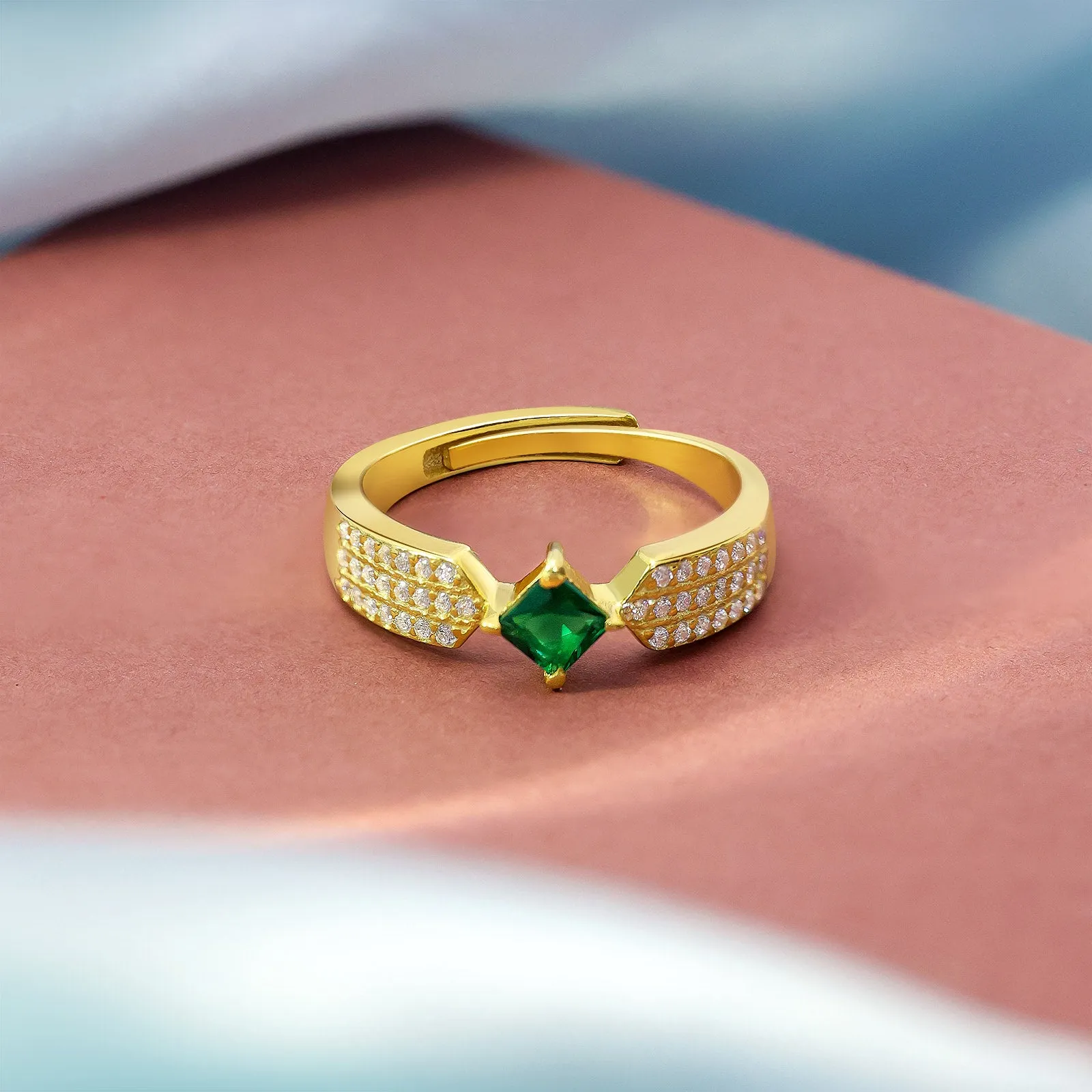 Pure 925 Silver Ring - Emerald Essence Adjustable Fit