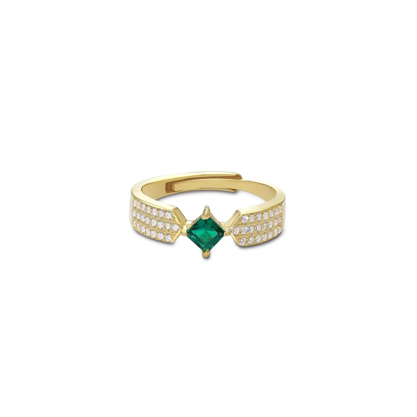 Pure 925 Silver Ring - Emerald Essence Adjustable Fit