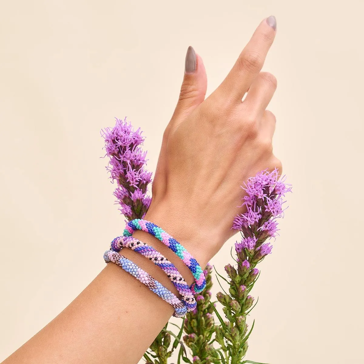 Purple Heather | Himalayan Glass Bead Bracelet