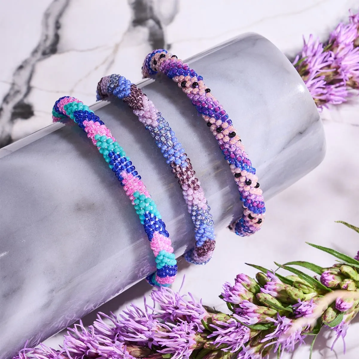 Purple Heather | Himalayan Glass Bead Bracelet