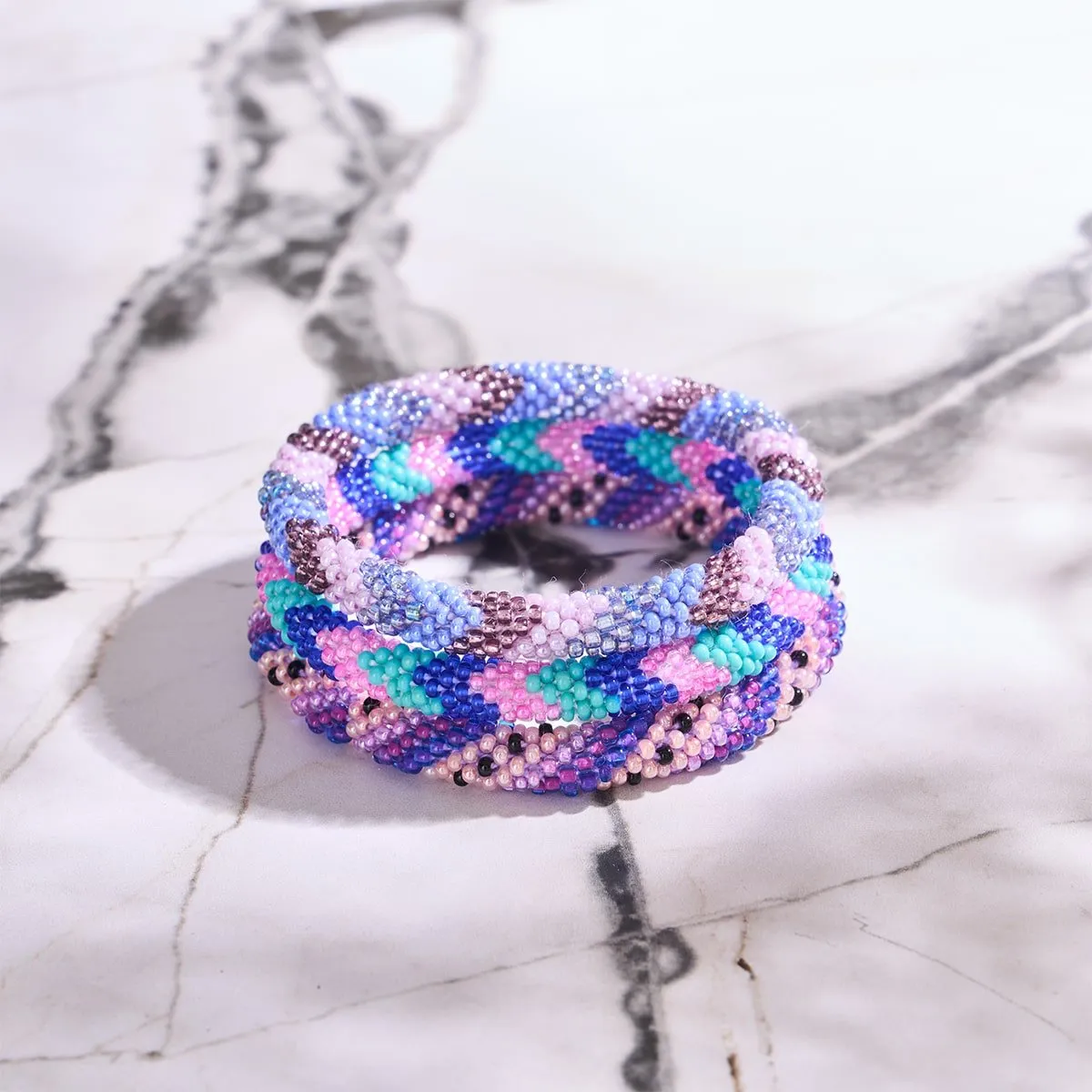 Purple Heather | Himalayan Glass Bead Bracelet